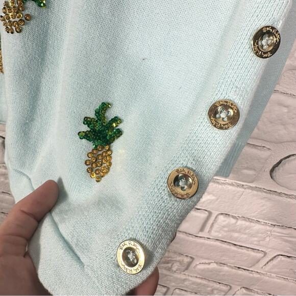 Lilly Pulitzer Caralynn Pineapple Sequin Sweater Size XS - Picture 8 of 11
